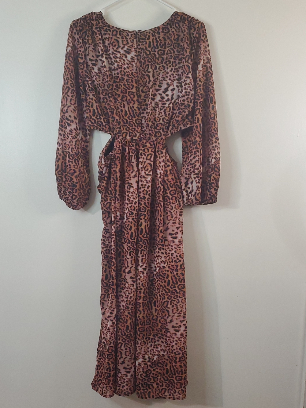 Anthropologie Ranna Gill Leopard Print Cutout Midi Dress Size Small Twist Front - Picture 10 of 16